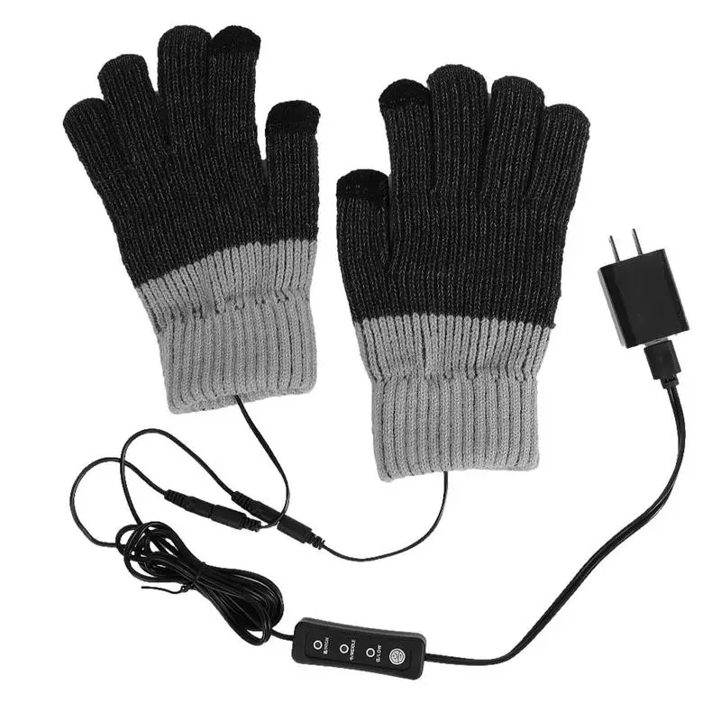 

Electric Heated Gloves Knitted Electric Hand Warmers Gloves Cold Weather Gear Cozy Hand Warming Mittens For Walking Jogging