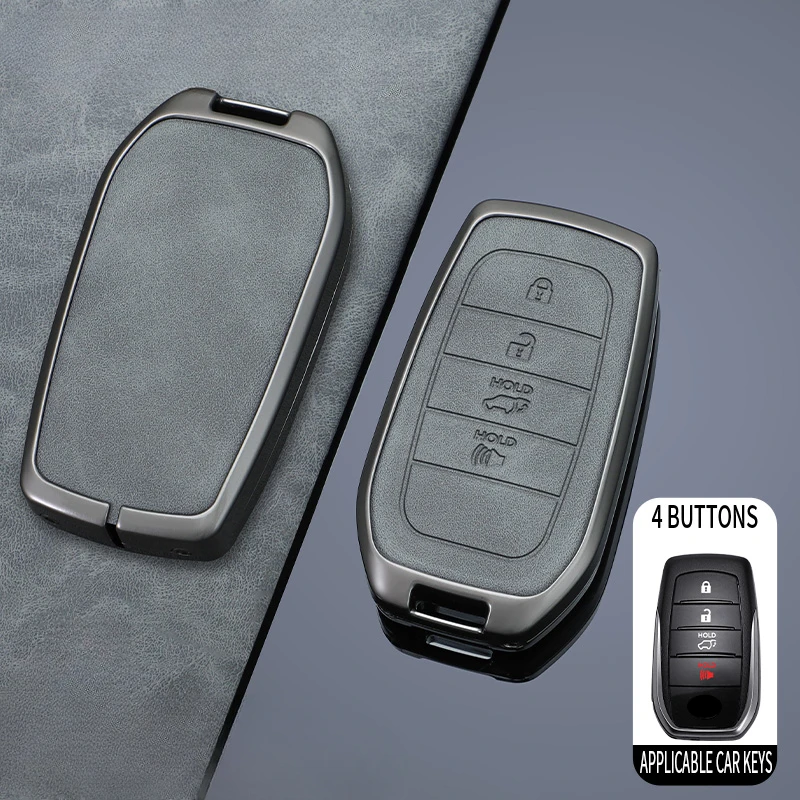 

For Toyota Sienna LM300h Land Cruiser FJ LC200 Alphard VELLFIRE PREVIA Key Bag Accessorie Car Zinc Alloy Leather Key Case Cover