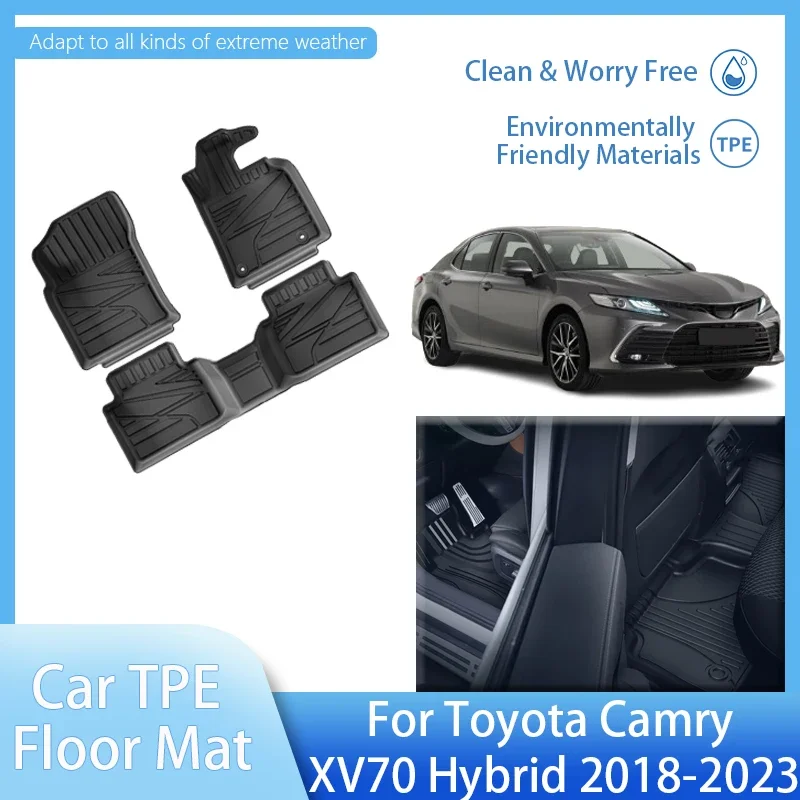 

RHD Car Floor Mat For Toyota Camry XV70 Hybrid 2018 2019 2020 2021 2022 2023 Cargo Liner TPE Rug Foot Pad Protective Accessories