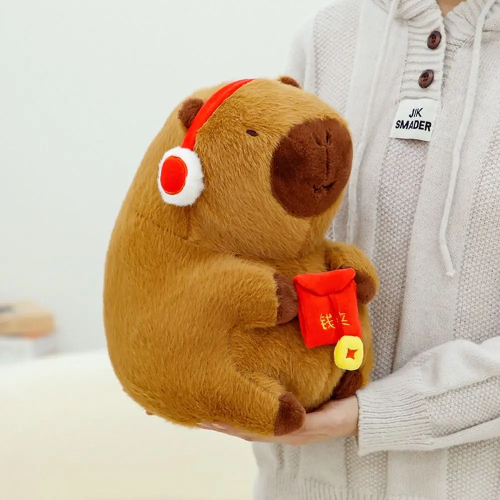 

Cute New Year Style Capybara Plush Doll Soft Red Packet Simulation Capybara Toy 33cm Stuffed Stuffed Capybara Doll Birthday Gift