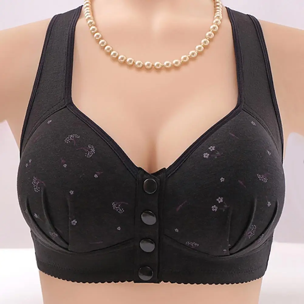 

Front Button Bra Comfortable Wireless Bralette with Front Button Closure Padded Cups Wide Straps for Women for Pregnant