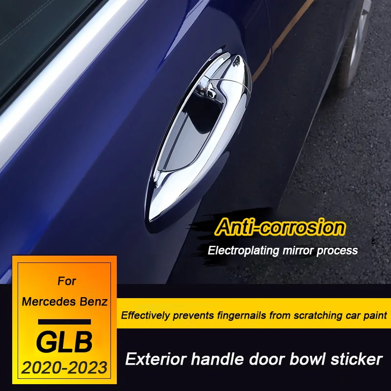 

For Mercedes Benz GLB X247 2020 2021 2022 2023, GLB200 250 Car Door Handle Bowl Panel Trim Cover Sticker Auto Exterior Accessory