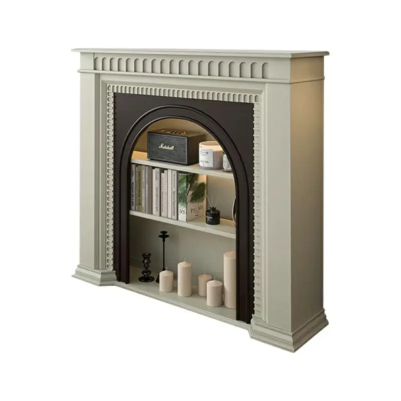 

Solid wood arched fireplace cabinet living room small apartment retro porch cabinet foyer decorative cabinet