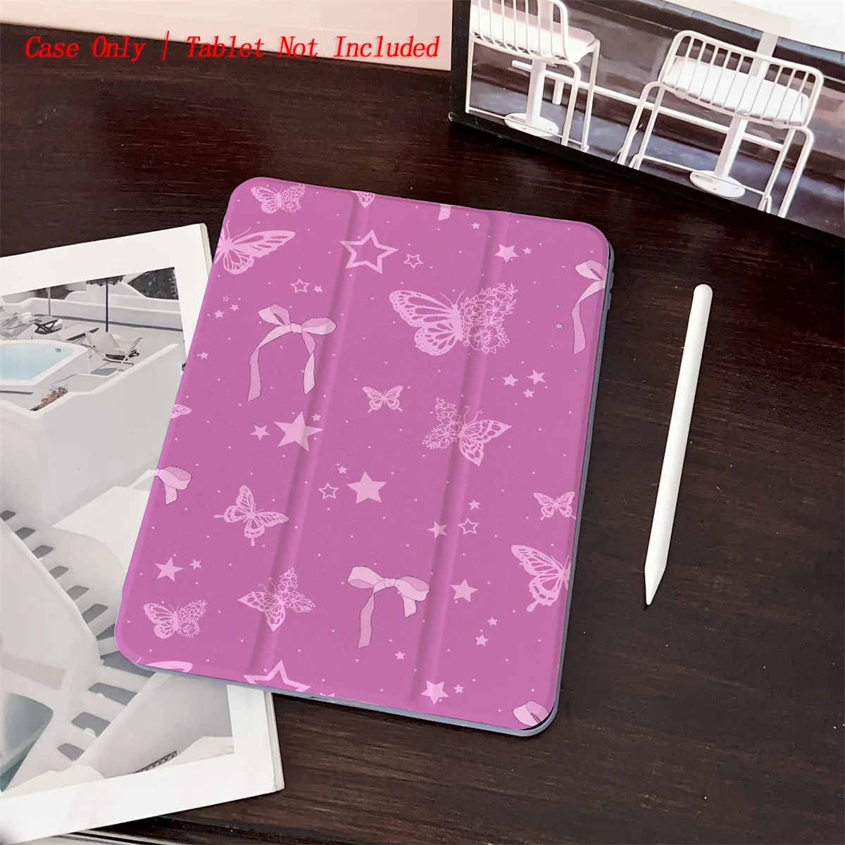 

Purple Butterfly Printed iPad Case for Pro 12.9/11/Air 10.9/iPad 10.2/Mini 6, Shockproof Wear-Resistant Cover