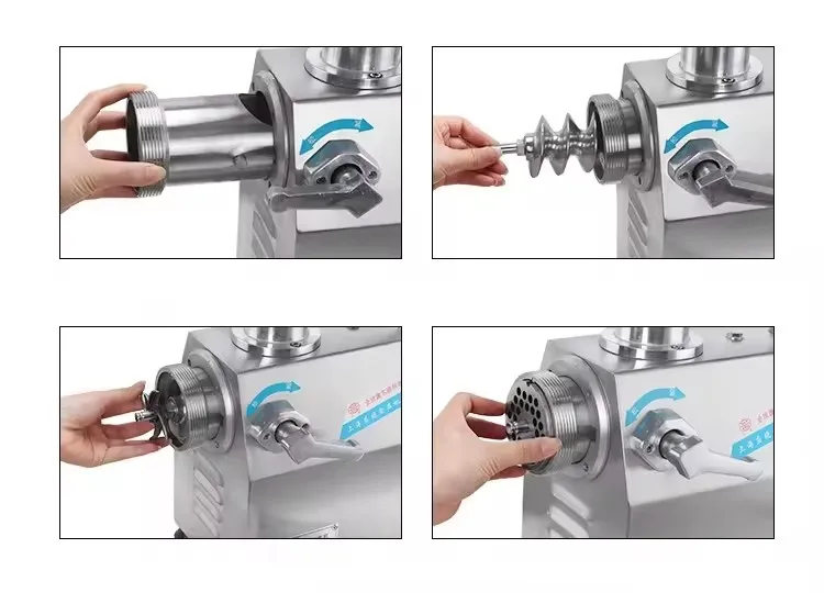 เครื่องบดเนื้อสด เครื่องบดเนื้อสแตนเลสพร้อมมอเตอร์ใหม่สําหรับใช้ในบ้าน ร้านอาหาร ร้านขายอาหาร