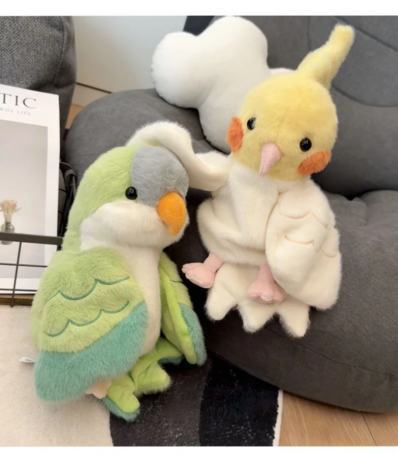 ตุ๊กตานกแก้วน่ารักขนาด 20 ซม. ของเล่นตุ๊กตาขนนุ่มแบบมือถือ ของเล่นนกสำหรับการแสดงแบบอินเทอร์แอคทีฟ ตุ๊กตาช่วยให้เด็กมีความรู้สึกสบายใจ นิทานเรื่องราว ของขวัญสำหรับเด็ก