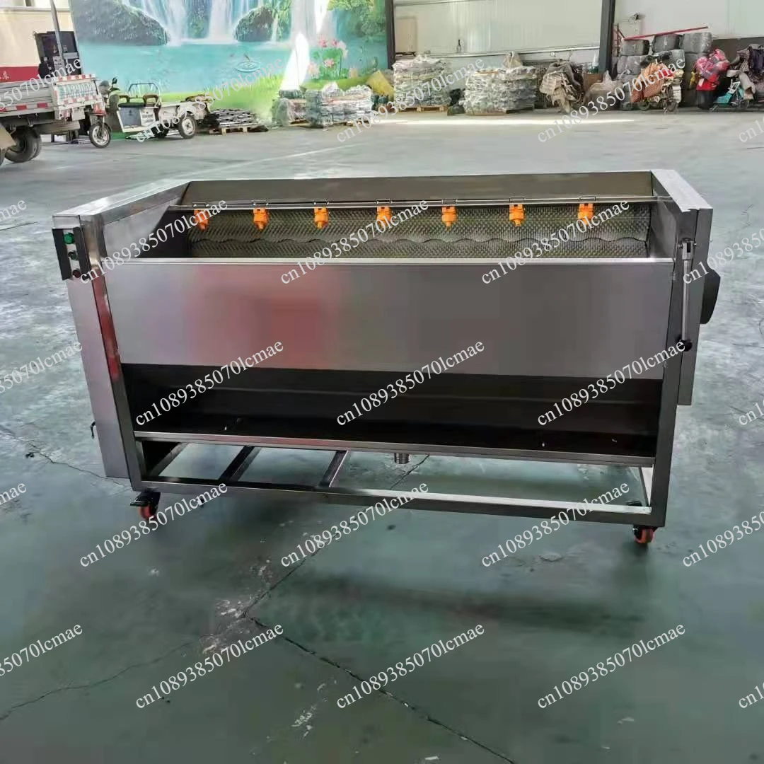 Fruit Vegetable Cleaning Peeling Machine Fully Automatic Brush Root Vegetable Carrot Ginger Potato Roller Peeler