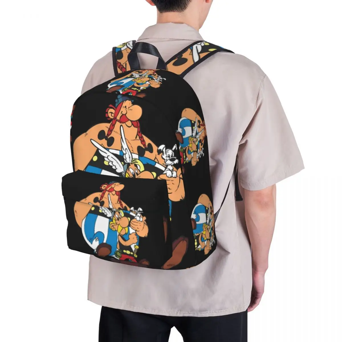 Zaino Anime Asterixs Gladiatore Obelixs Zaini da trekking Studente Borse da scuola morbide unisex di alta qualità Zaino divertente