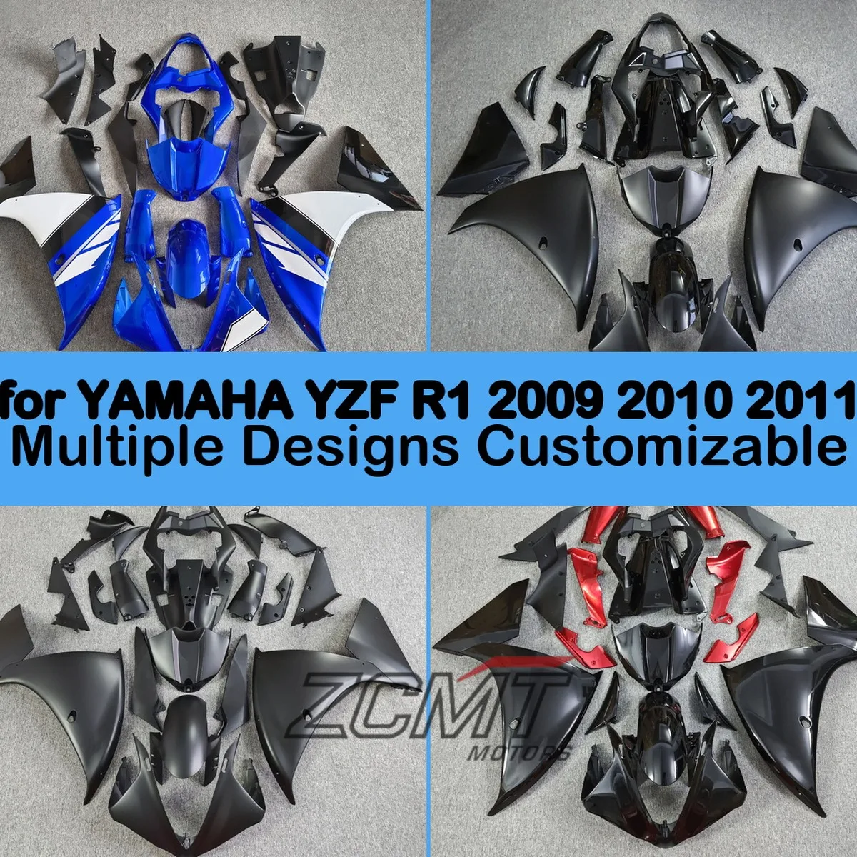 For YAMAHA For YZF For R1 2009 2010 2011 Full Fairing Bodywork Cowling Kit Injection Molded ABS Motorcycle Plastics