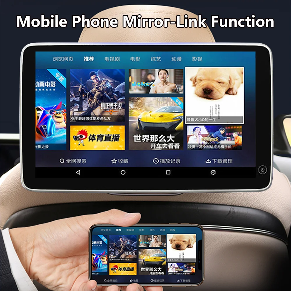 Android 12.0  11.6 Inch Headrest Display Car Video Player 4K Car Monitor Multifunction Tablet Touch Screen For All BMW Car