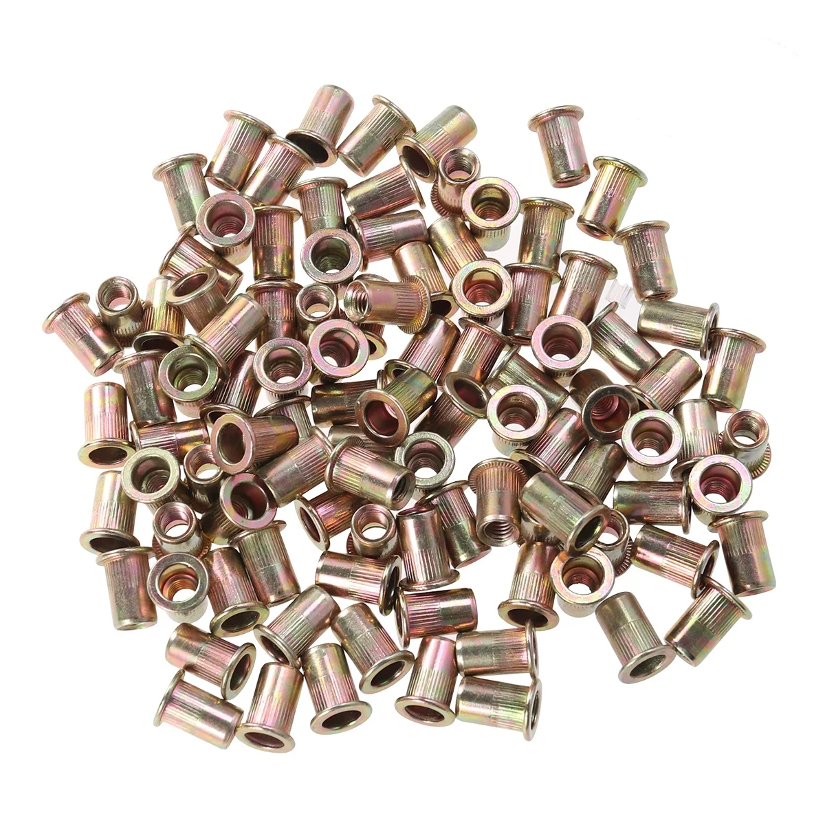 

100 Pcs Flat Head Cylindrical Pull Cap Rivet Nut Zinc Plated Carbon Steel Furniture Hardware Stainless Steel Nuts For DIY