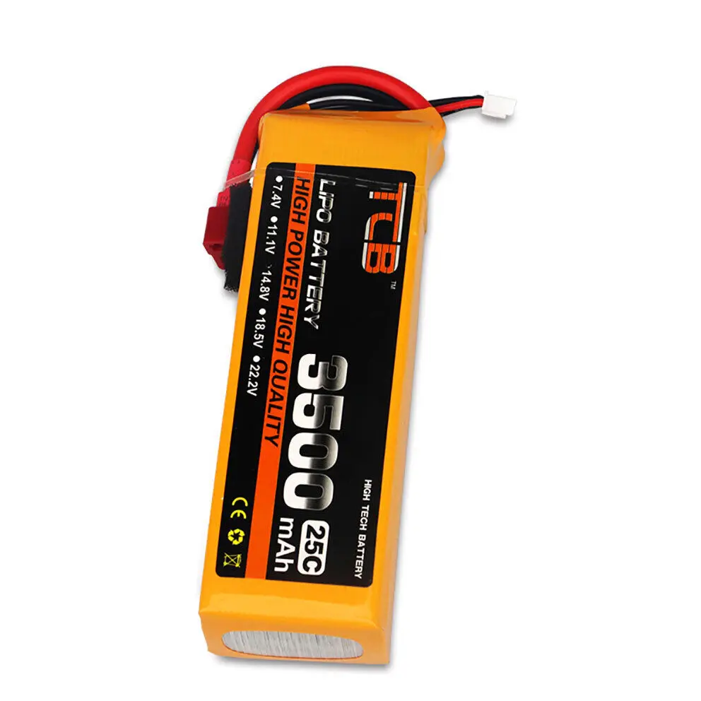 14.8V 3500mAh 4S 25C LiPO Battery T-plug Max 40C FOR RC Model Lipolymer Power Pack