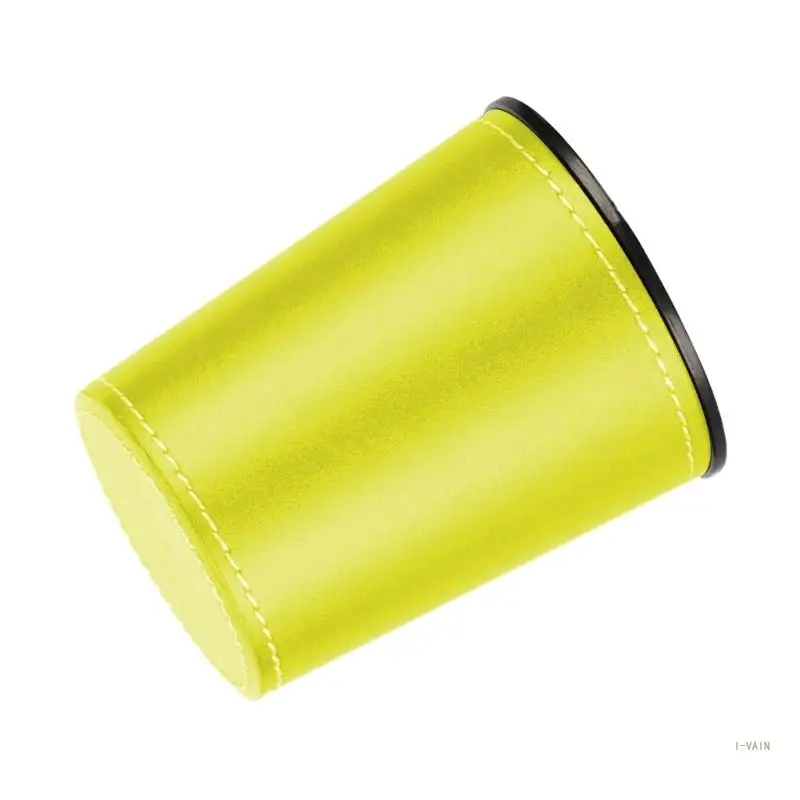 M5TC Tazza per dadi in pelle PU Tazza shaker silenziosa interna in flanella per feste, giochi in discoteca