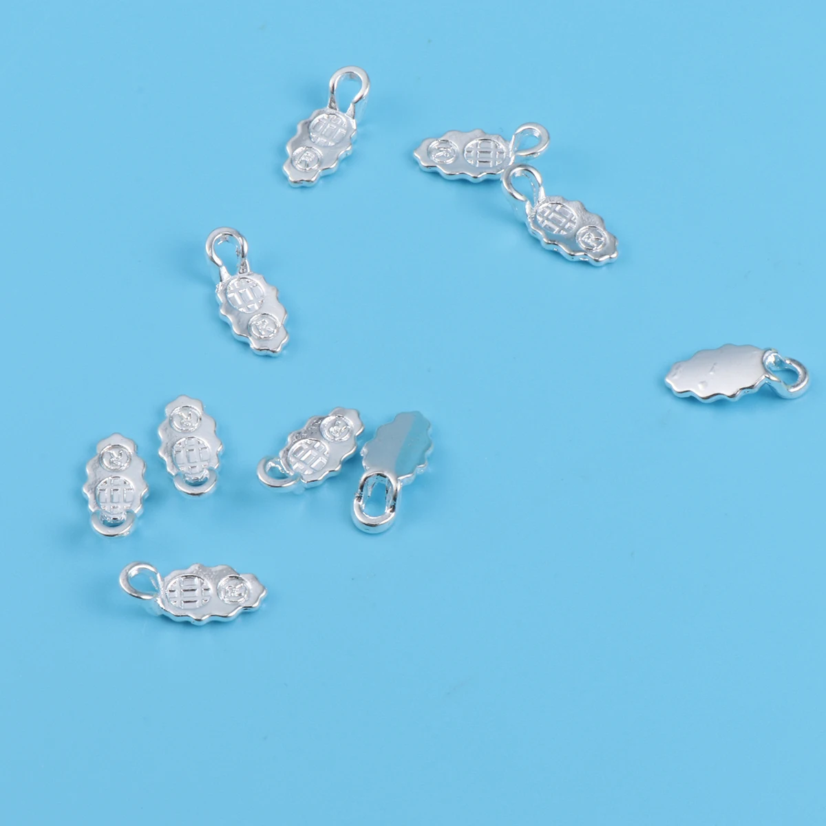 

Earring Bails Silver DIY Accessories for Jewelry Making Glue Pendants Flat Pad Bail Findings Women Earrings Charm Pack Craft