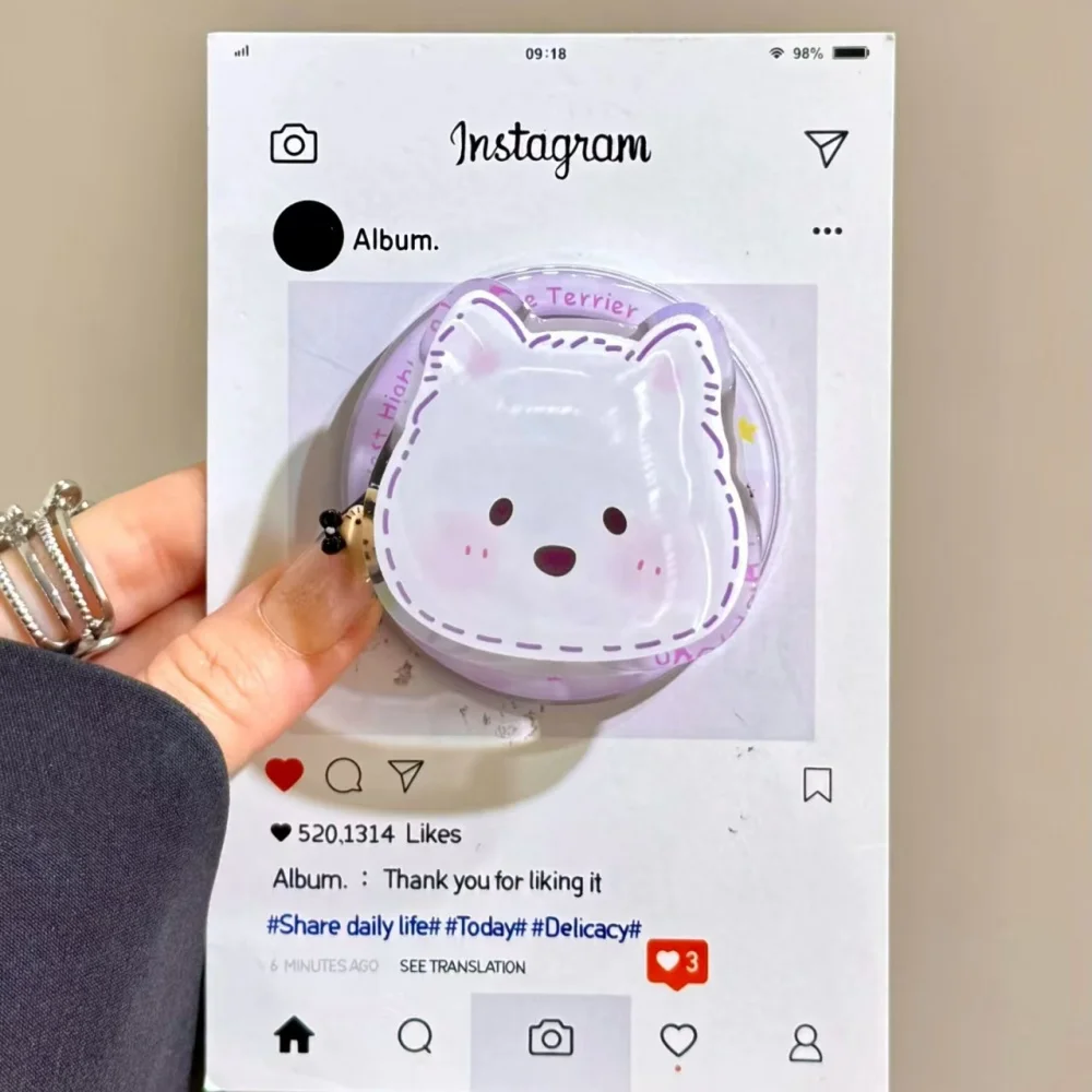 

Корейский милый мультяшный щенок для Magsafe, магнитный держатель для телефона, подставка для кольца на палец, поддержка iPhone 17, 16, 15, кронштейн Samsung