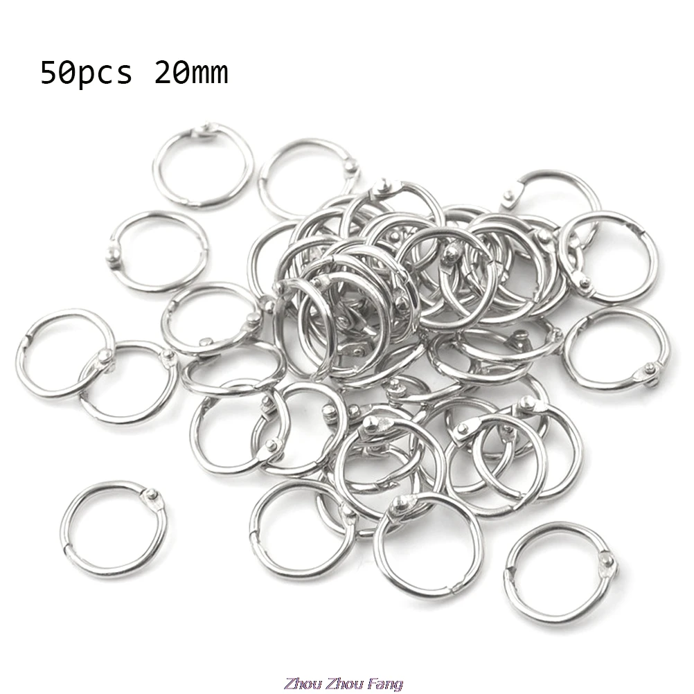 50Pcs Metal Ring Binder Staple Book Albums Loose-leaf Hoops Loose Leaf Keychain Office Binding Supplies