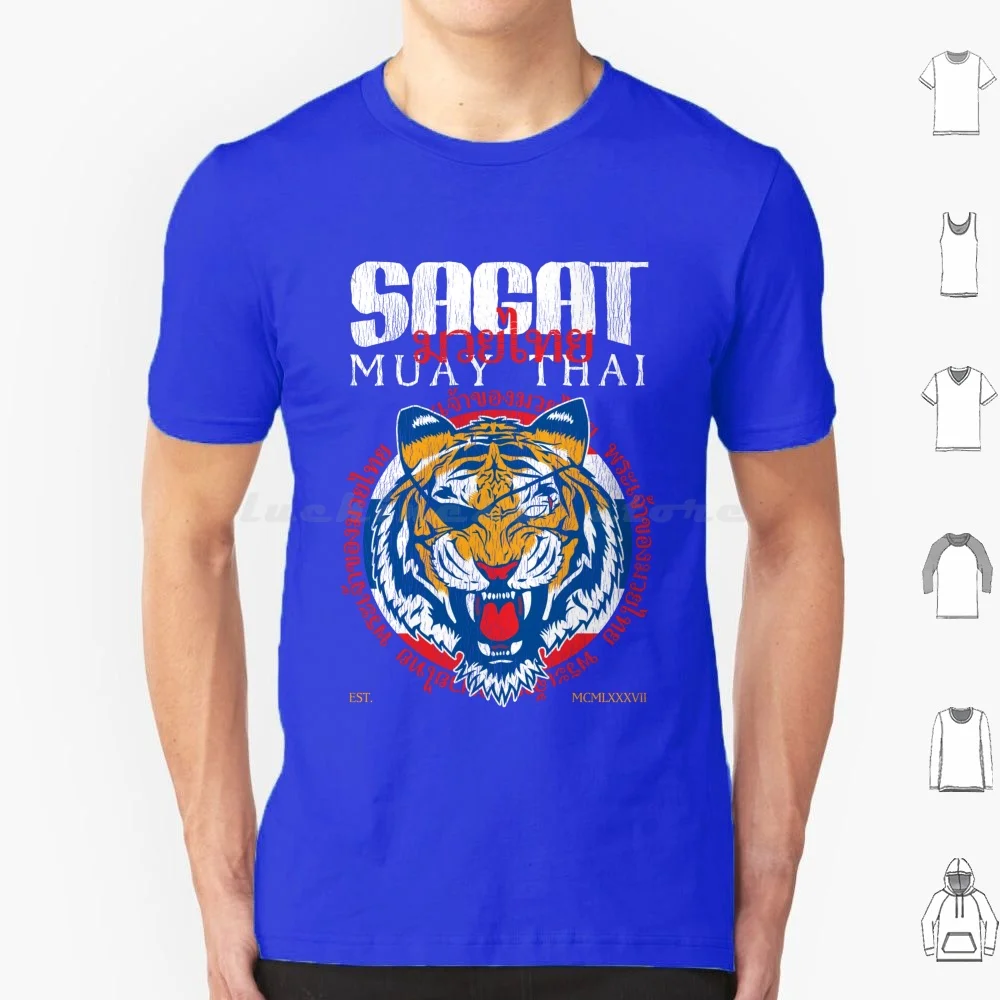 Sagat God Of Muay Thai Gym Tiger T Shirt 6xl Cotton Cool Tee Sagat Boxer Boxing Ken Kickboxing Kick Boxing Martial Arts Mixed