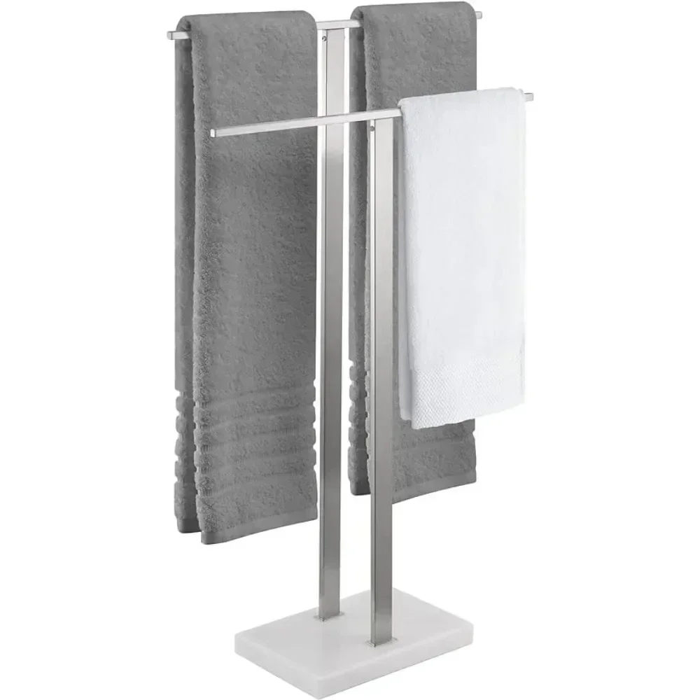 

Standing Towel Rack 2-Tier Stand with Marble Base for Bathroom Floor, Upgrade Steady Design, Stainless Steel,toallero de pie