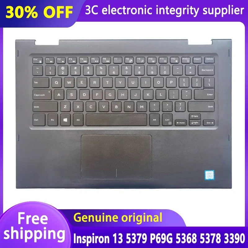 

Original US Keyboard for Inspiron 13 5379 P69G 5368 5378 3390 Laptop Palmrest Cover Backlit Upper Case Touchpad Replacement