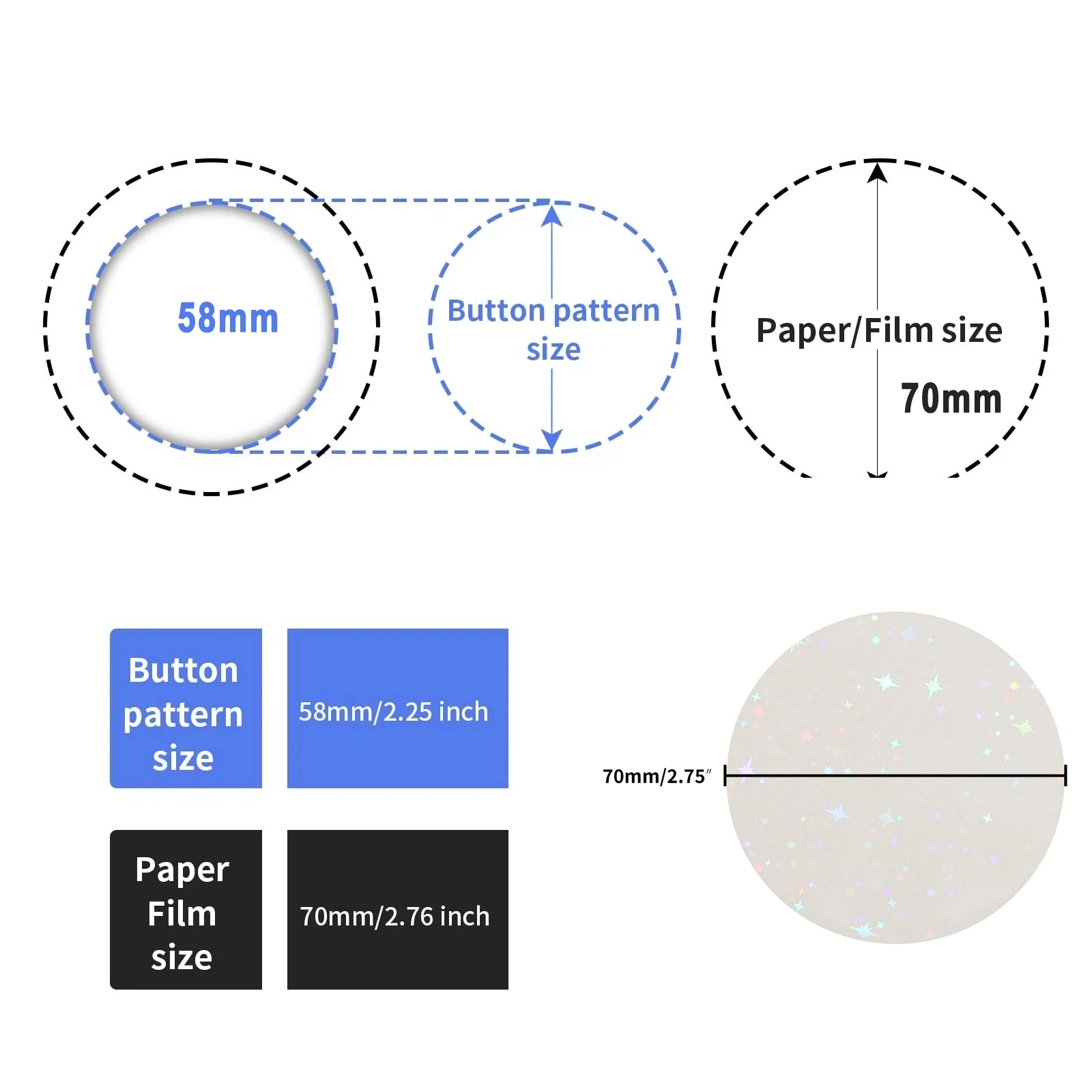 100/200Pcs 58mm Transparent Film Button Parts Clear Protective Plastic Film DIY Badge Pin Materials for 58mm Circle Badge Making