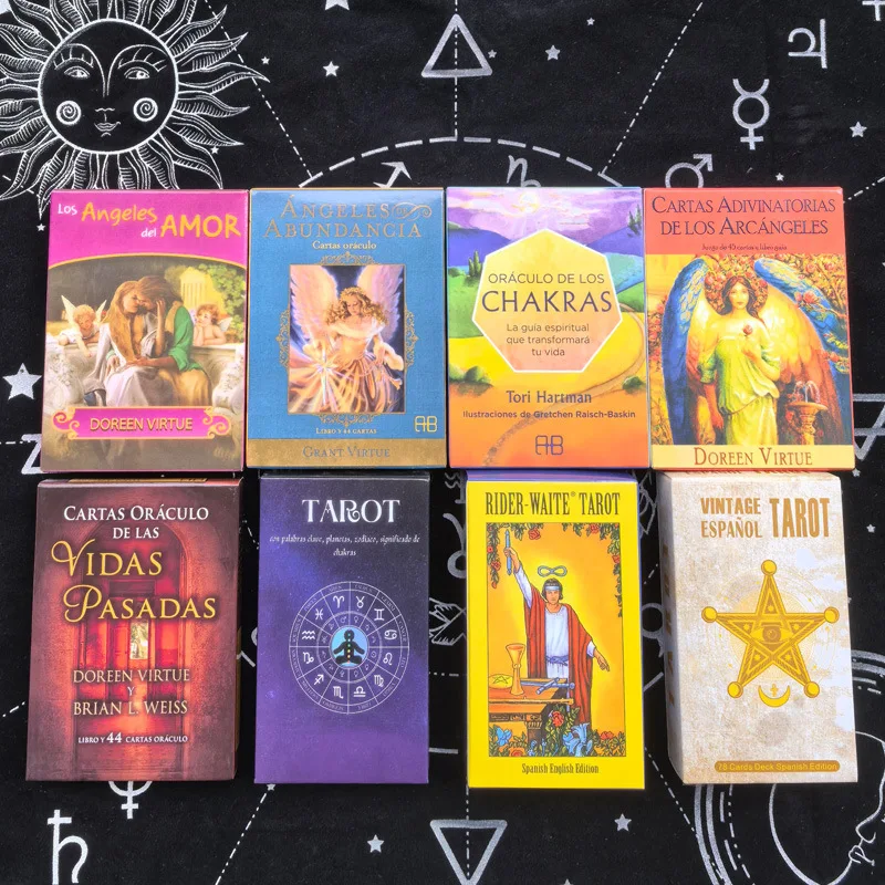 Cartas de Tarot y Oráculo Españolas, Mazo de Cartas de Adivinación para Guía Espiritual, Meditación y Actividades de Grupo