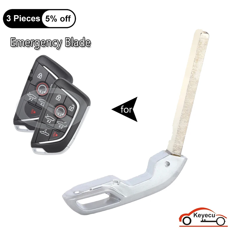 

KEYECU Uncut Insert Emergency Key Blade for Chevrolet Corvette C8 2020 2021 2022 2023 Auto Smart Remote Fob FCC ID: YG0G20TB1