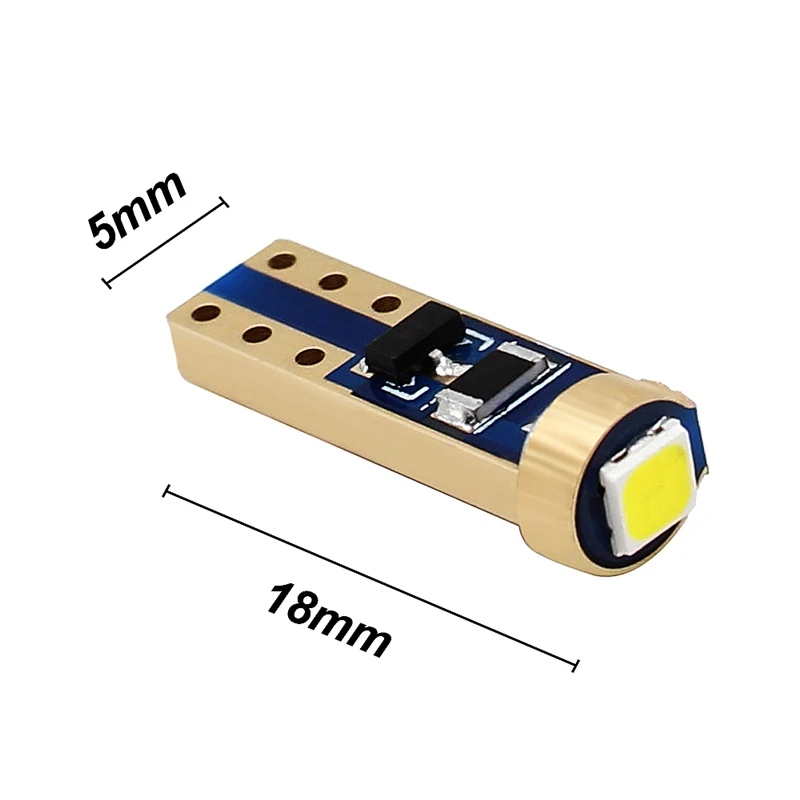 10Pcs T5 3030 SMD W1.2W 73 74 1 LEDs Car Wedge Instrument Panel Speedometer Tacho Gauge Cluster Lamp Dash LED Bulbs Light