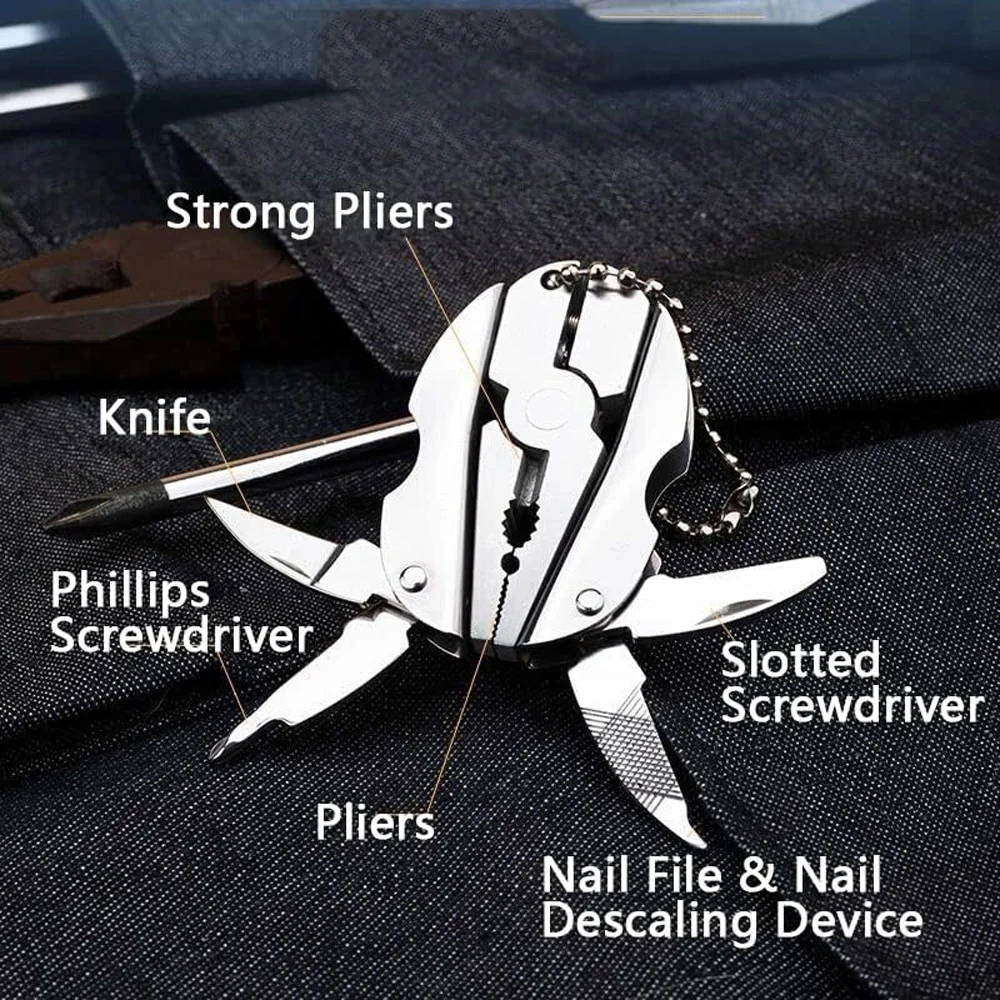 Portable Stainless Steel Multi-Tool Pliers Screwdriver Keychain Travel Kits Perfect For Outdoor Use