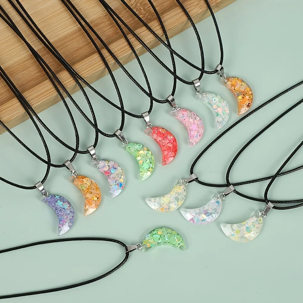 MY6 Resin Glow in the Dark Heart Pendant Necklace, Colorful Luminous Love Charm for DIY Jewelry Making, Gift view 3