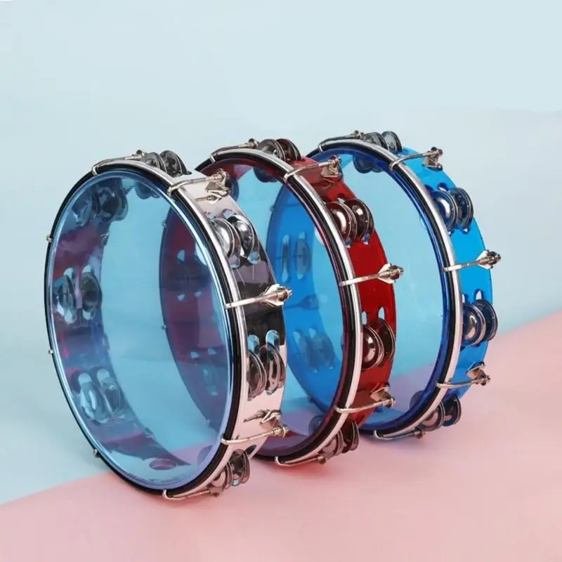 Tambourine for Stage Accompaniment with Drumhead and Double Rows 4XBB