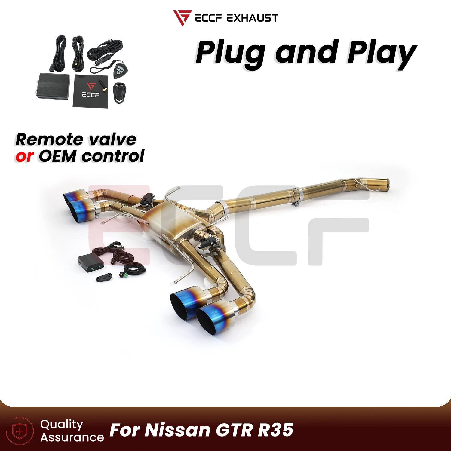 Sporty Titanium Catback Exhaust System For Nissan GTR R35 Plug and Play Performance Upgrade Easy Installation