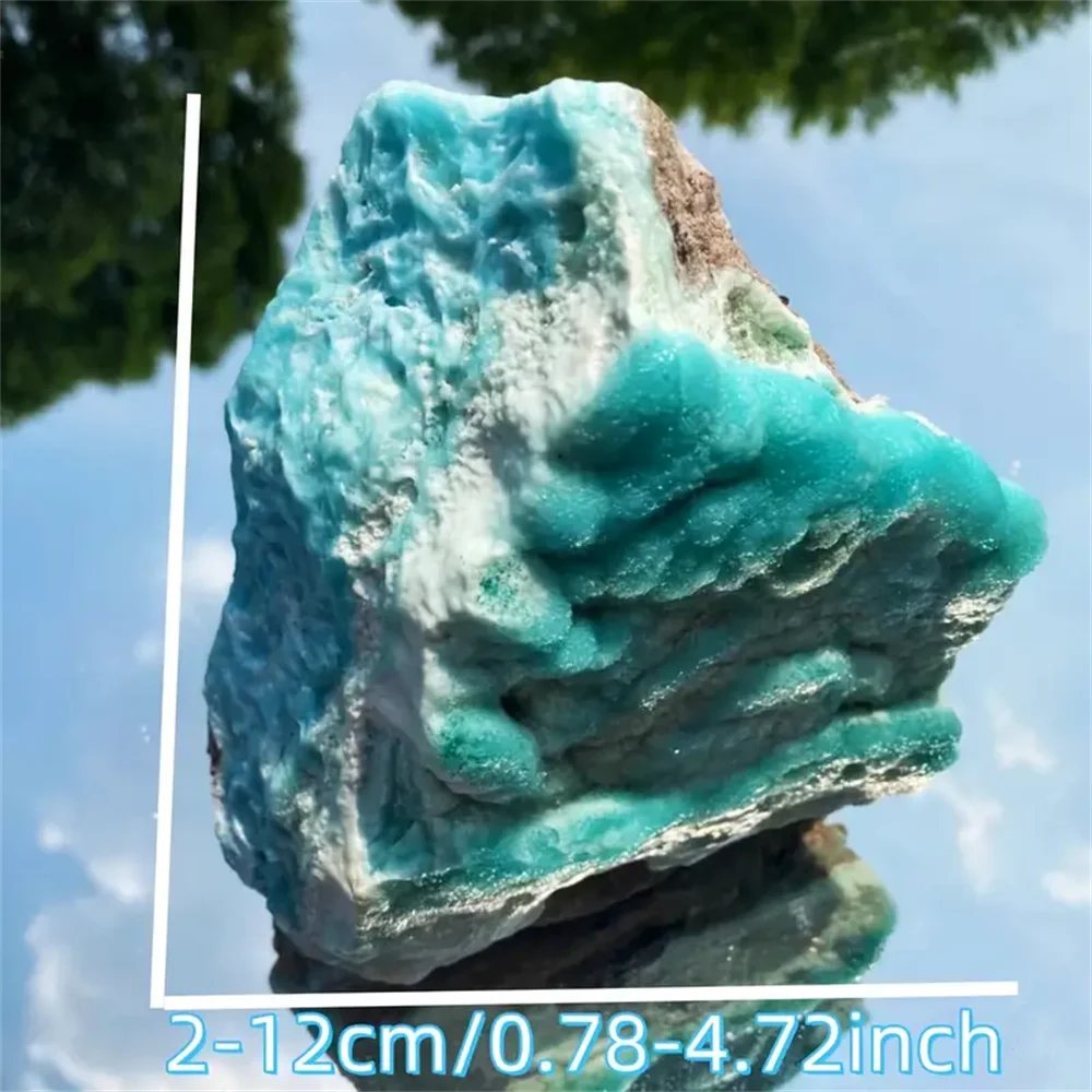 1pc Rare Blue Aragonite Raw Stone Specimen - Natural Smithsonite Crystal Quartz, Bohemian Style Home & Office Desktop Decor - view 5