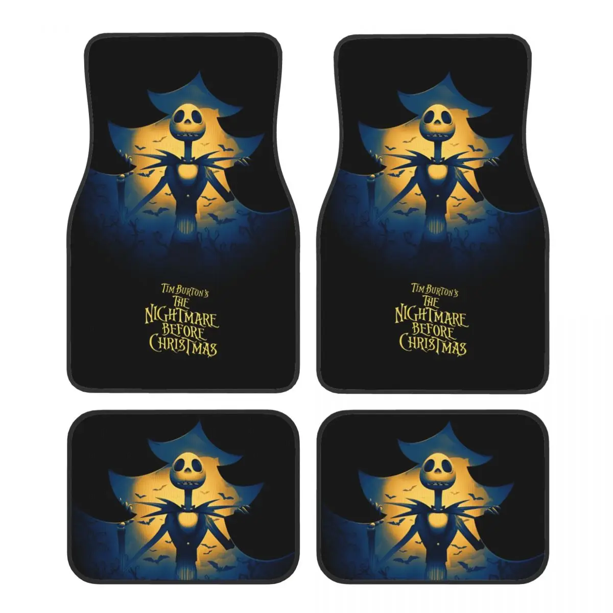 

The Nightmare Before Christmas Floor Mats for Cars All-Weather Anti-Slip Floor Mats Liner Full Set Car Accessories