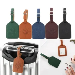 1PC Pu Leather Luggage Tags Leather Fashion Suitcase Name ID Address Holder Baggage Label Tags Travel Accessories