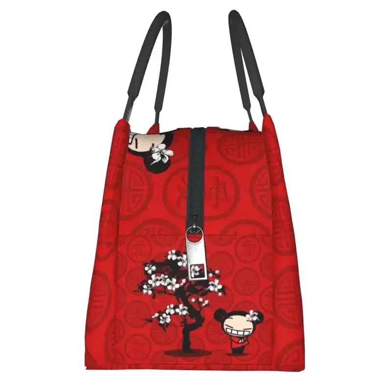 Fiambreras reutilizables de animación Pucca para mujer, a prueba de fugas, Enfriador de Tv de Anime, bolsa de almuerzo térmica aislada, contenedor