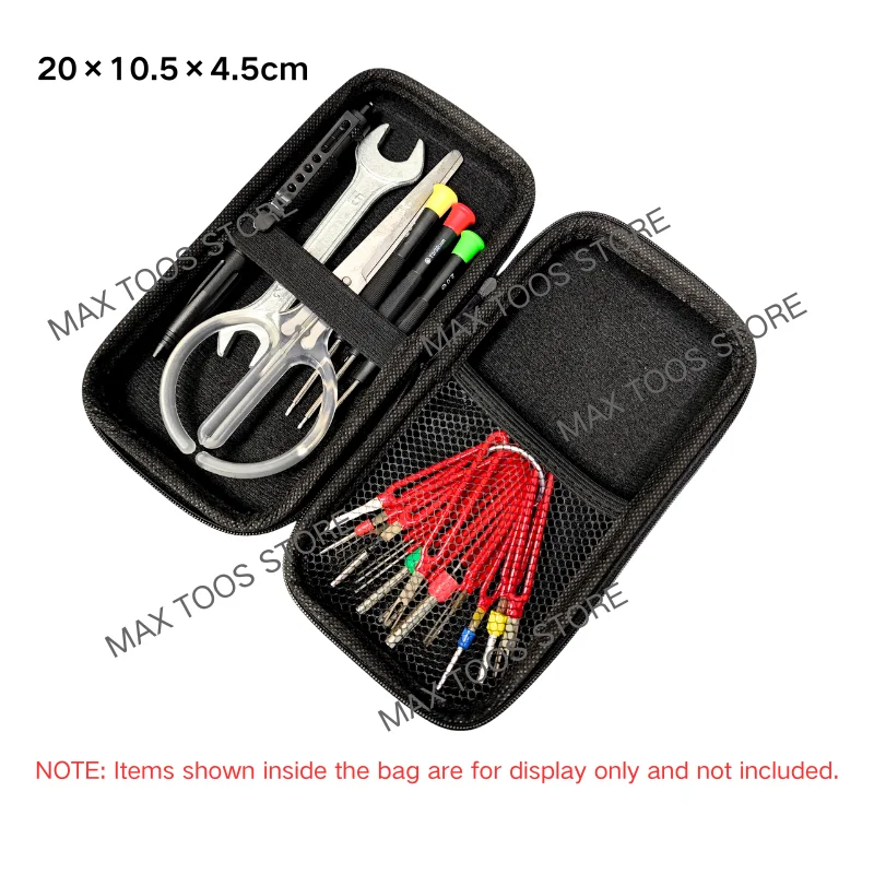 Water-resistant Tool Storage Bag Durable Hard-Shell Carbon Fiber Pattern Zipper Pouch for Car Electronics & Daily Repair Tools