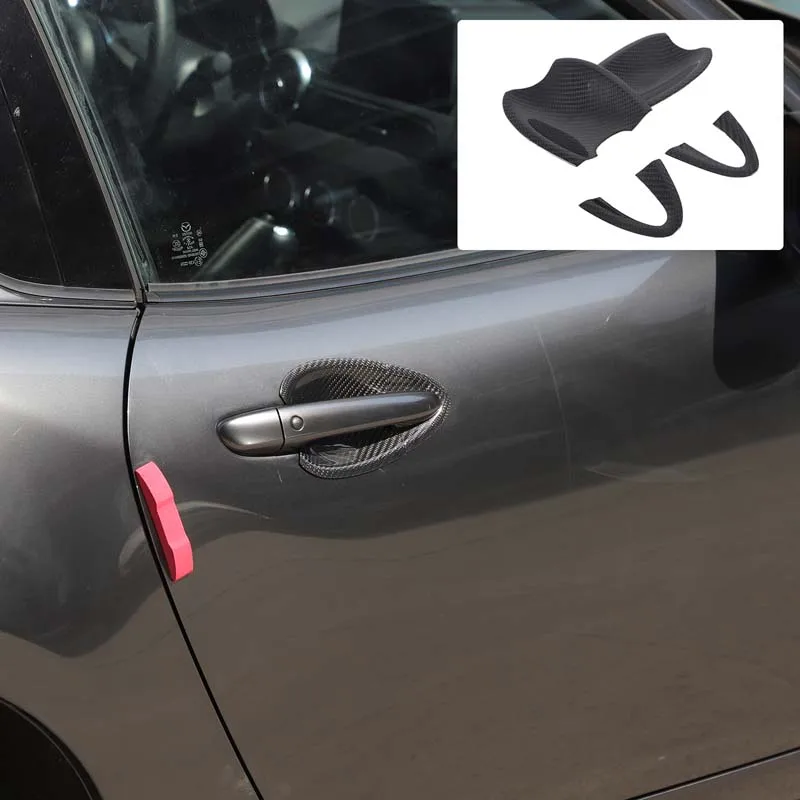 

For 2016+ Mazda MX-5/Fiat 124/Abbas 124 car exterior door handle bowl decoration carbon fiber car exterior door bowl sticker