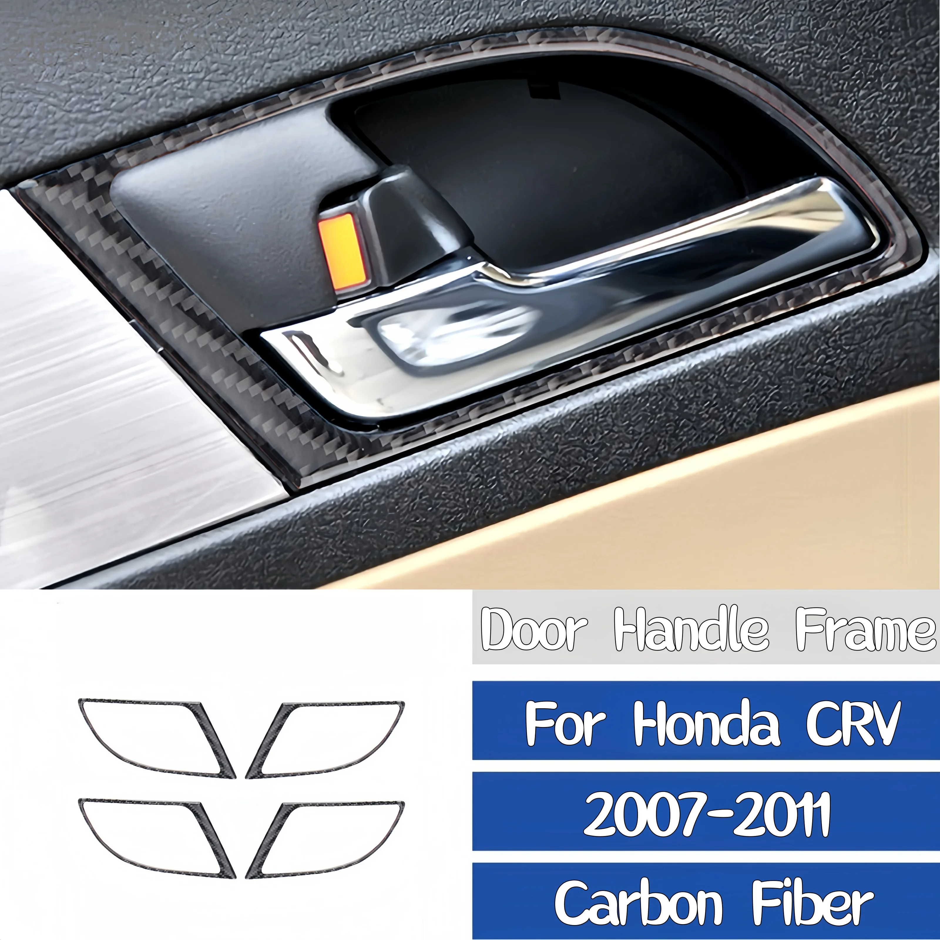 

Для Honda CRV 2007-2011 аксессуары из углеродного волокна, внутренняя дверная ручка автомобиля, декоративная рамка, наклейки на отделку
