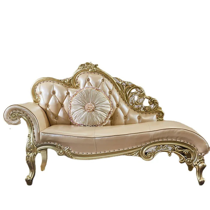 

European solid wood chaise longue sofa French beauty couch, bedroom end stool Taifei chair chaise longue high-end