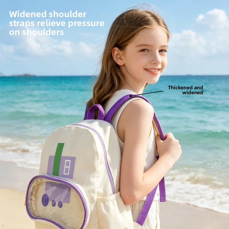 Swimming Storage Bag with Wet and Dry Separation, cartoon Backpack, Children's Sports Outdoor Waterproof Bag, Beach Swimming Bag