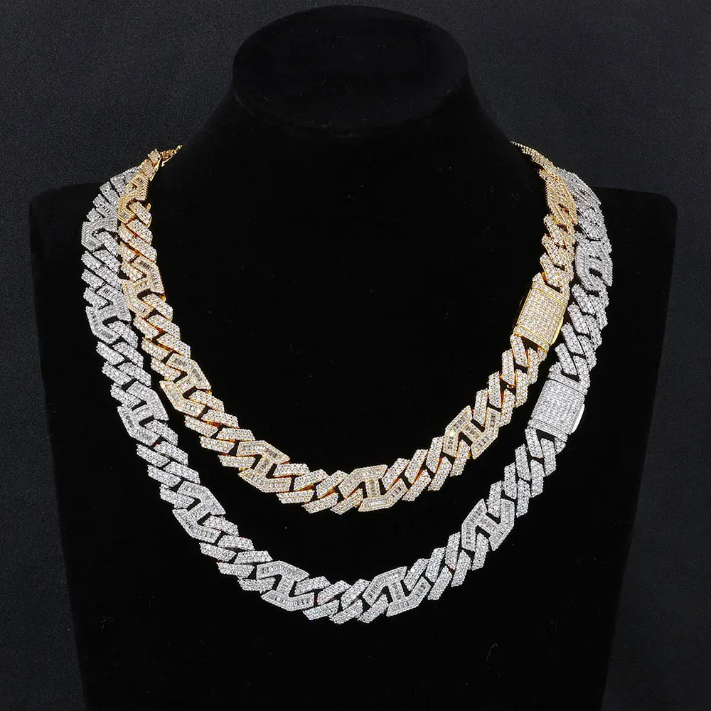 

ICEBLING 15mm Bling CZ Cuban Link Choker Necklace Women Men Iced Out Hip Hop Jewelry Pig Nose Necklaces