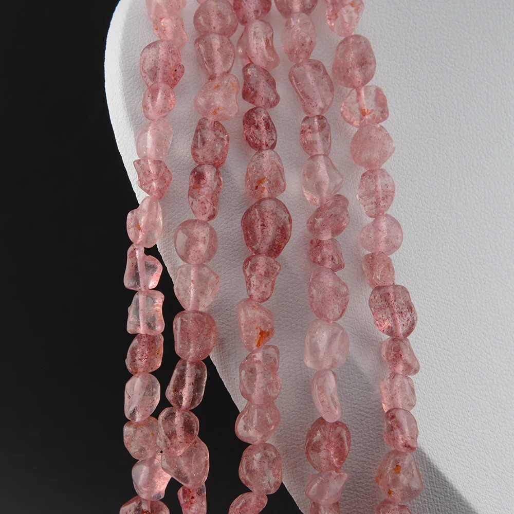 Natrural Strawberry Quartz tidak teratur nutgts Beads roight ukuran 6x8mm,DIY gelang/kalung untuk membuat perhiasan