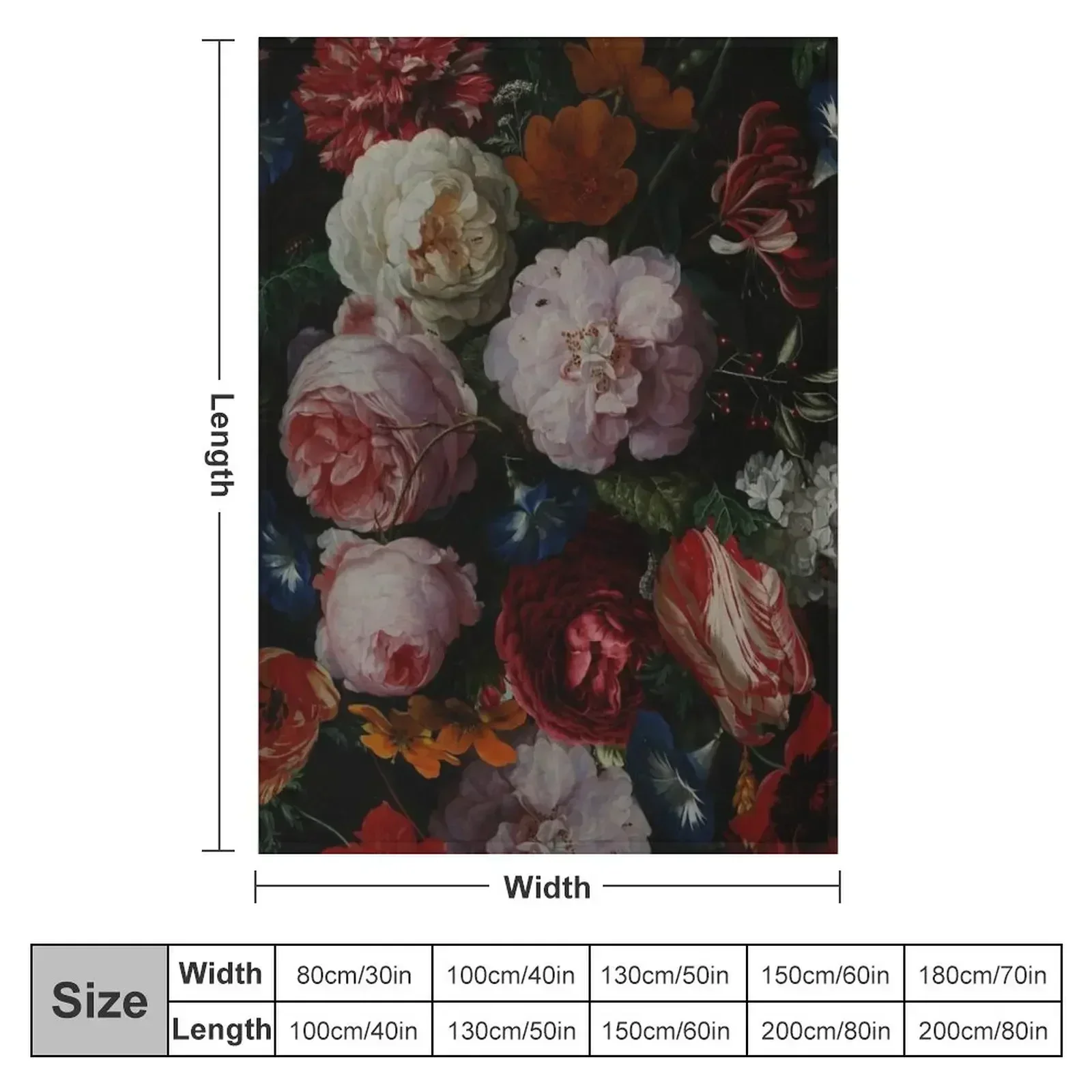 Dutch Midnight Garden I Throw Blanket Luxury Sofas Flannel Fabric Sofa Camping Thin Blankets