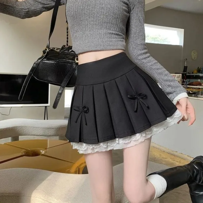 Skirts Women Korean Fashion Preppy Schoolgirls Streetwear Pleated Casual Y2k Feminine All-match Mini Hotsweet Empire Patchwork