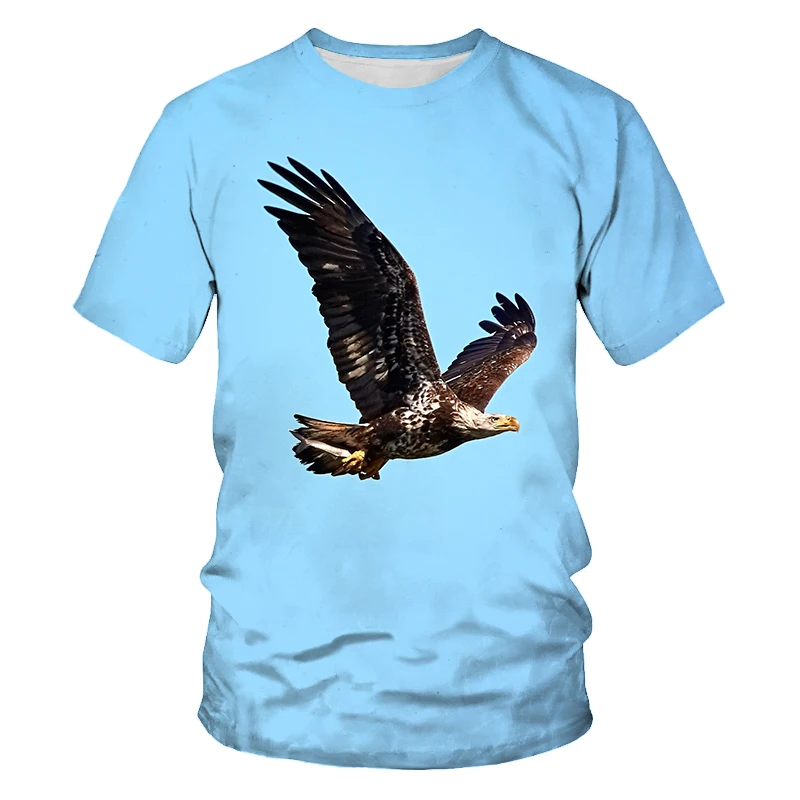 

New Summer Tide The Eagle Picture Men T-Shirts Casual 3D Print Tees Hip Hop Personality Round Neck Short Sleeve Quick-Dry Tops