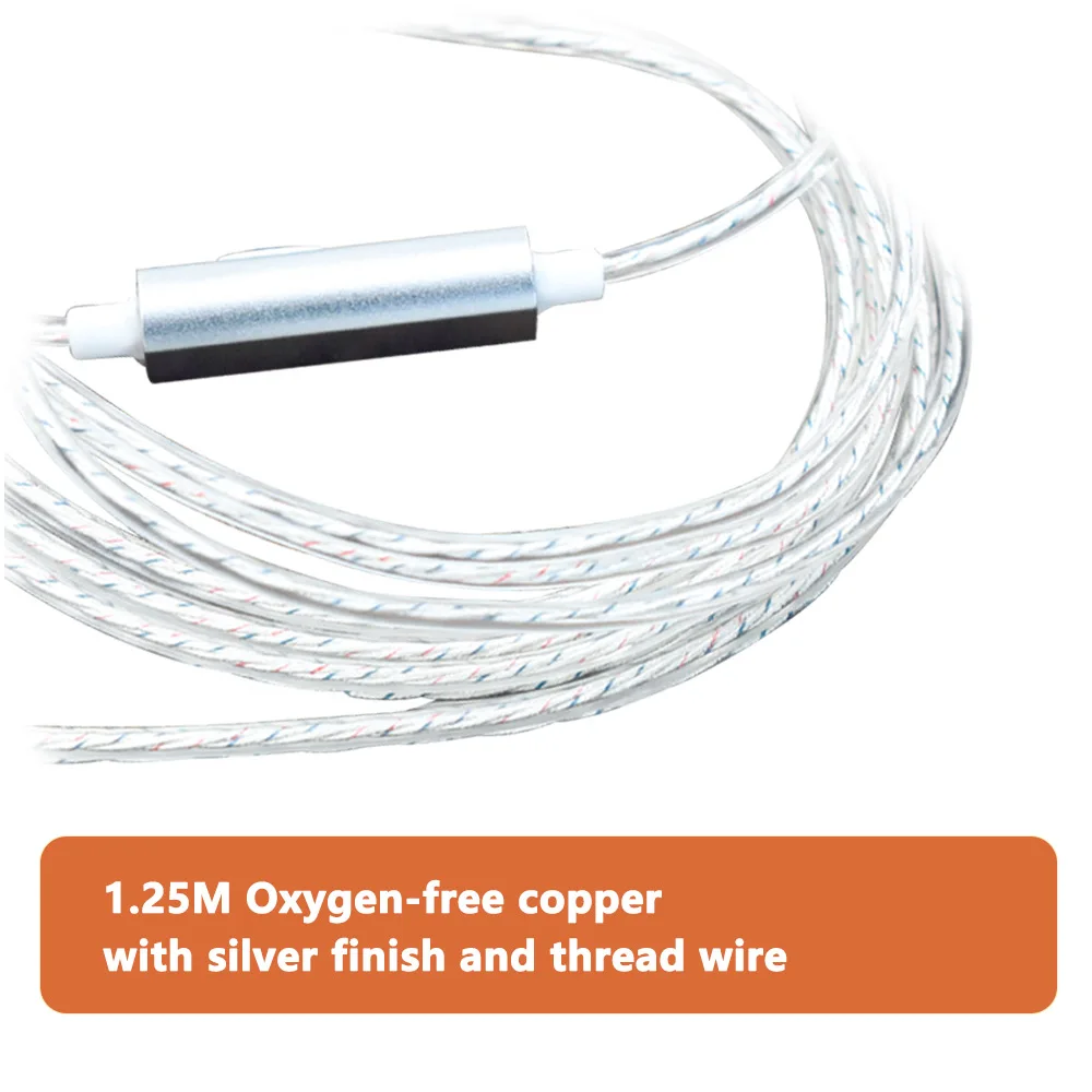 QIGOM DT100 유선 플랫 헤드 이어폰 (마이크 포함) 보컬 버전 30ohms 116dB 키 작동 헤드셋 이어폰 유형 C