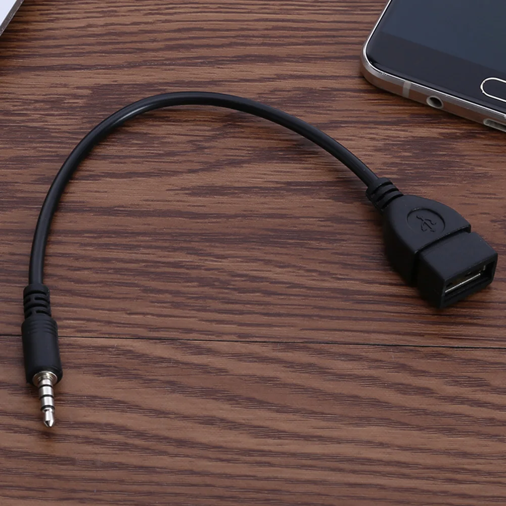 USB To Aux Audio Adapter 3.5mm Male To USB Female Adapter AUX To USB Adapter for U-Disk Playing Music in Your Car