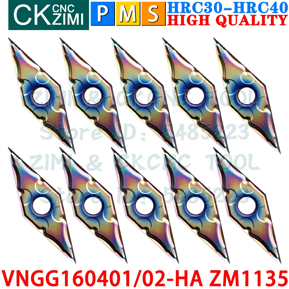 VNGG160401-HA VNGG160402-HA ZM1135 Carbide Inserts Finishing External Turning Inserts Tools VNGG CNC Metal Lathe Cutting Tools