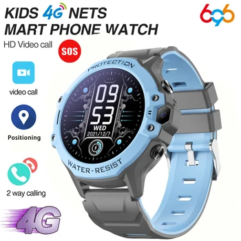 Kids 4G Video Call Chat Smart Watches Student 1.28" Waterproof WIFI LBS Location 700Mah B