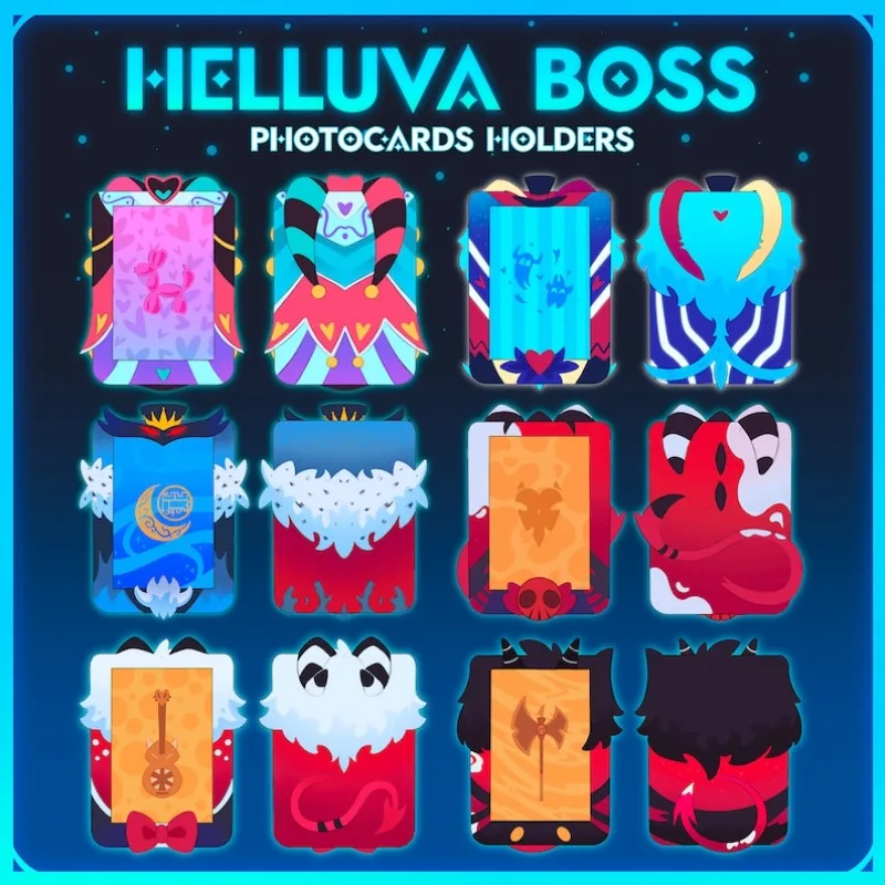 

Helluva Boss Photocards Holder Stolas Blitzzo Fizzarolli Asmodeus Original Acrylic Self made Cute Cartoon Anime Pendant toy